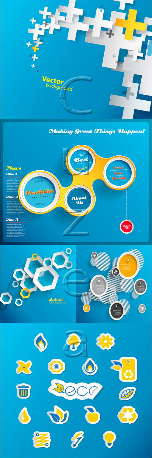 Infographic elements, icons and abstraction - vector stock