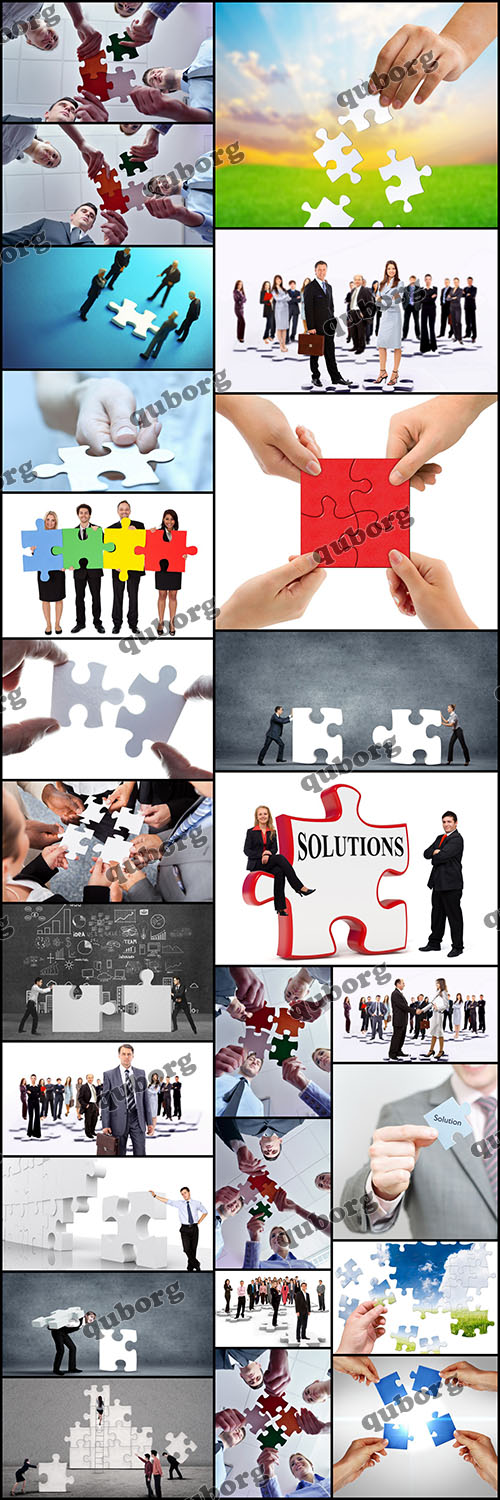 Stock Photos - Business People Assembling Puzzle