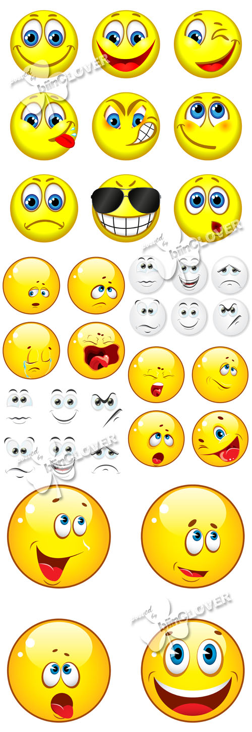 Cartoon faces with emotions 0477