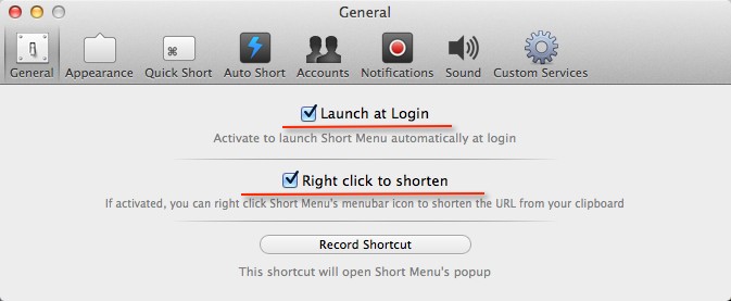 Short Menu - программа для быстрого формирования коротких ссылок