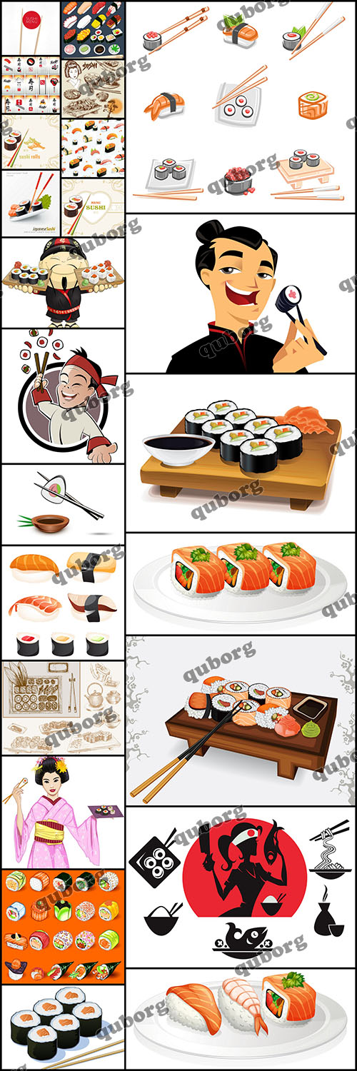 Stock Vector - Japanese Sushi