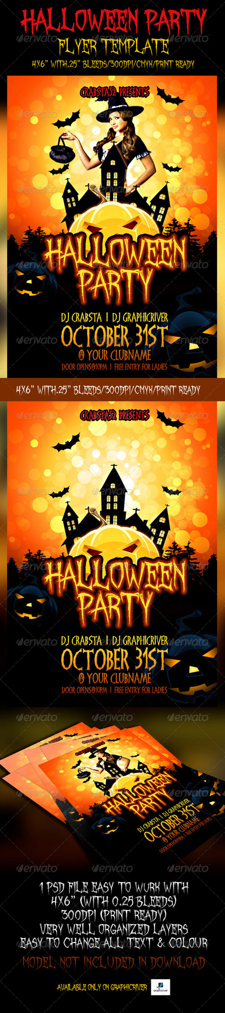 PSD - Halloween Party Flyer Template