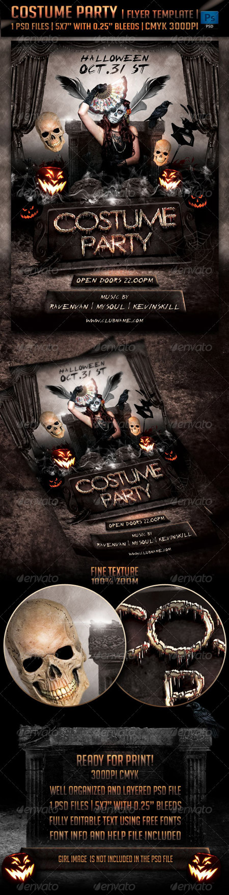 PSD - Costume Party Flyer Template