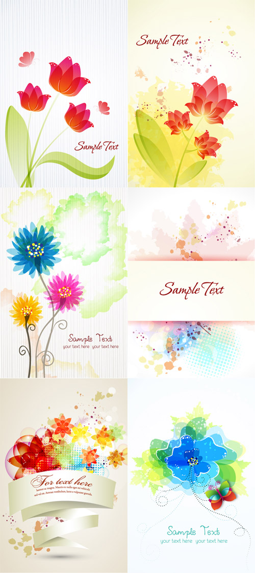 Floral Vector Illustrations Set 4