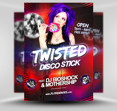 Twisted Disco Flyer Template PSD