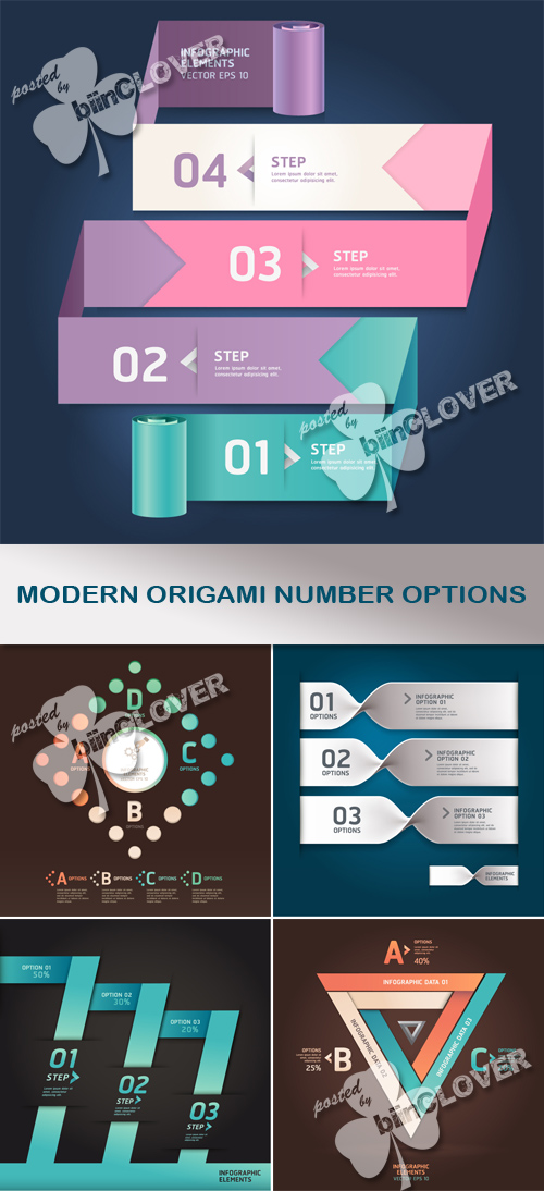 Modern origami number options 0488