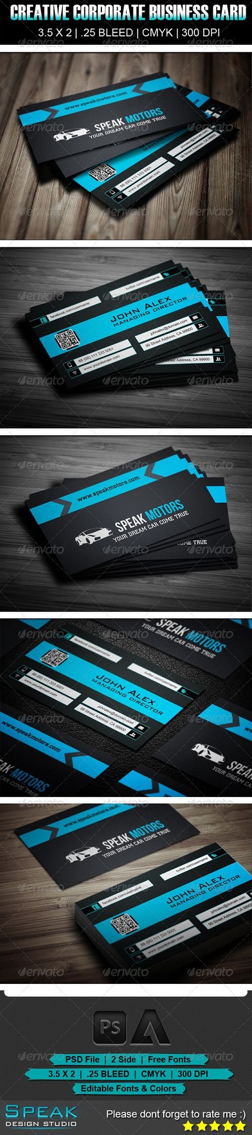PSD - Speak Motors Creative Business Card Design
