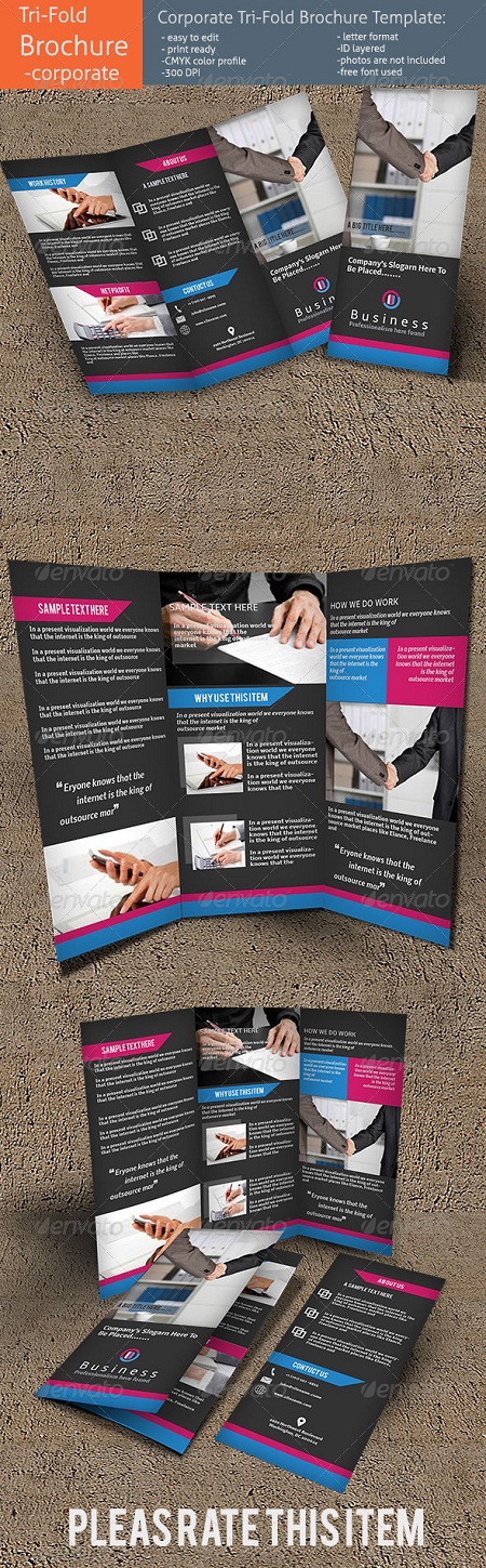 PSD - Corporate Tri-Fold Brochure Template 5635003