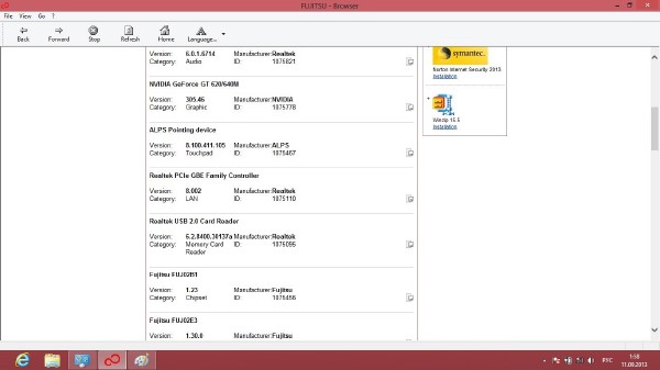Драйвери для ноутбуків Fujitsu LIFEBOOK & STYLISTIC for Windows 8 (x64/RUS/ENG)