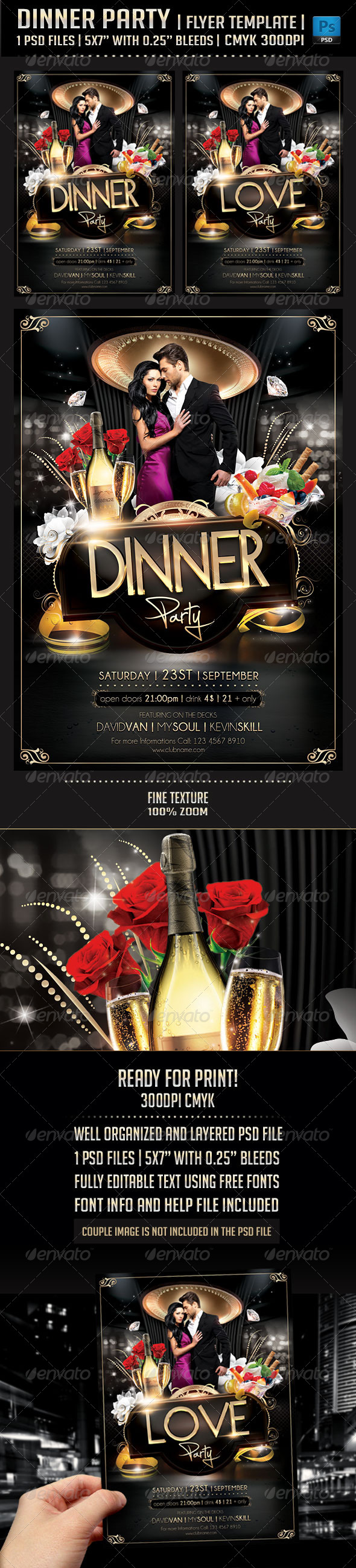PSD - Dinner Party Flyer Template