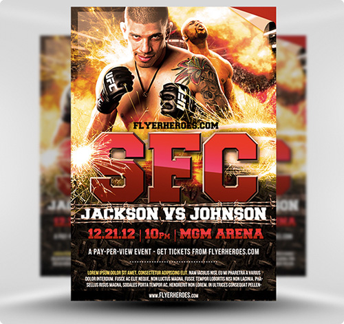 MMA / UFC Fight Night Flyer Template PSD 