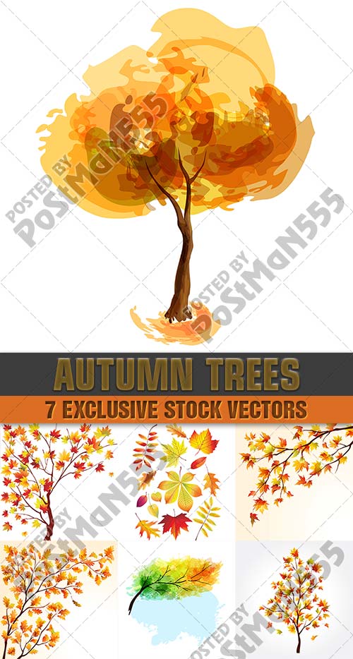      | Leaves and silhouettes of trees in autumn, 