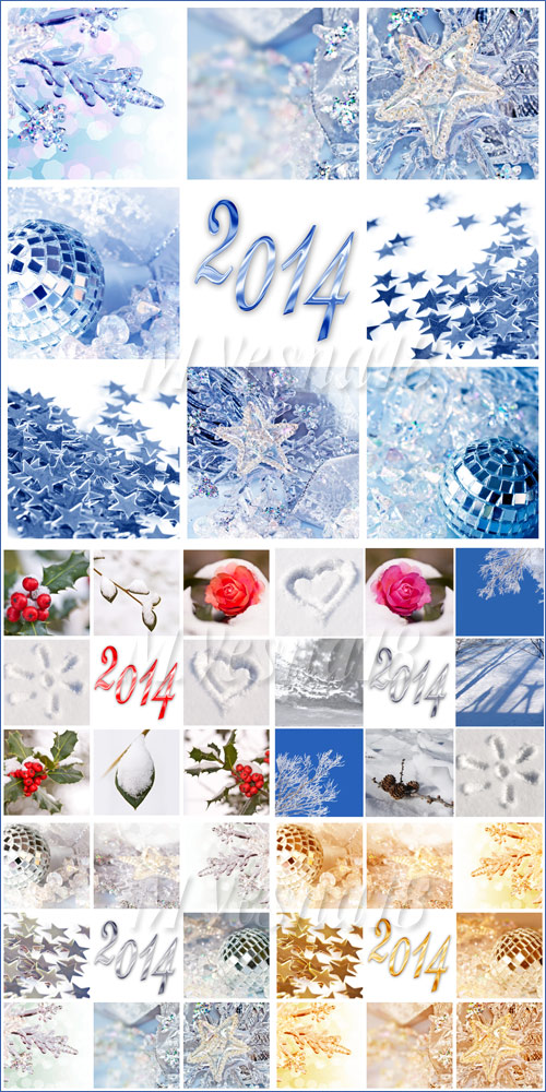      ,   / Christmas backgrounds with balls and snowflakes, raster clipart