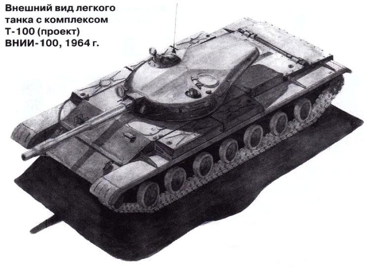 Проект легкого танка со 100-мм орудием. «Изделие 64992»