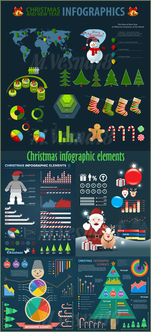    ,   / Elements of the Christmas infographics , vector clipart