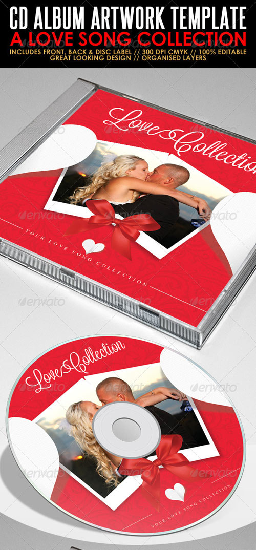 Love Song Collection – CD Artwork PSD Template