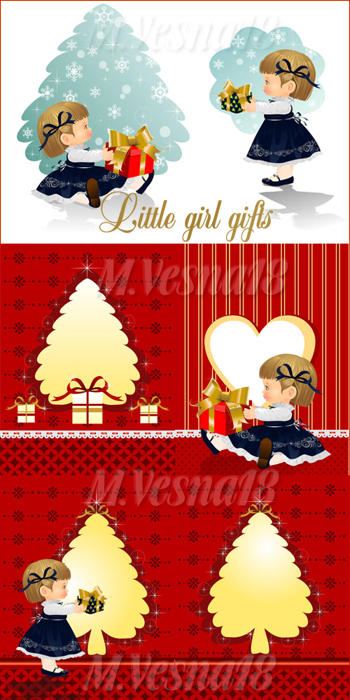    ,   / Little girl gifts, the vector clipart