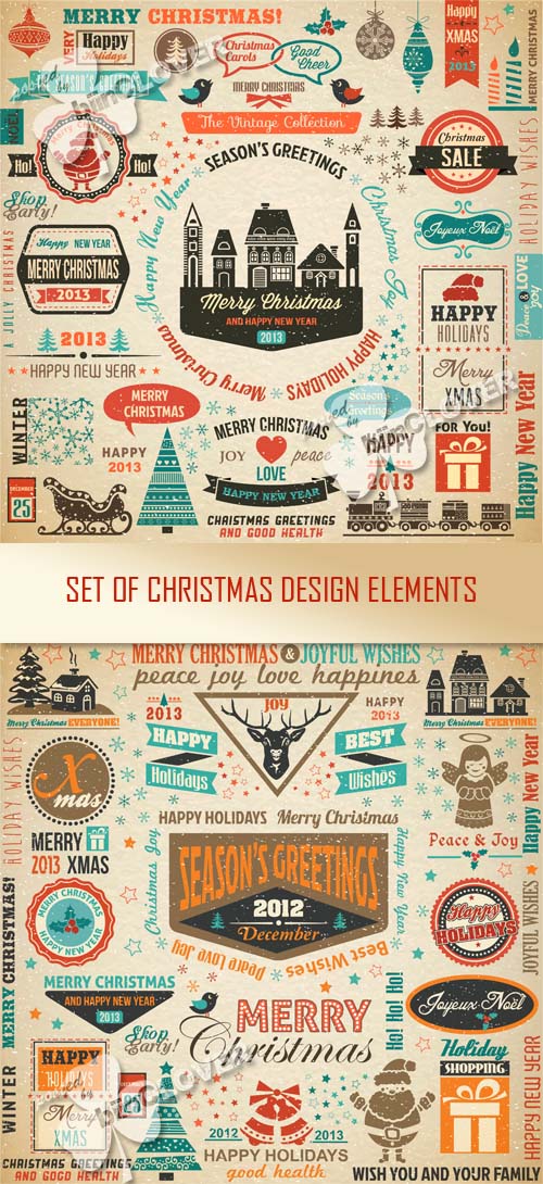 Set of Christmas design elements 0517