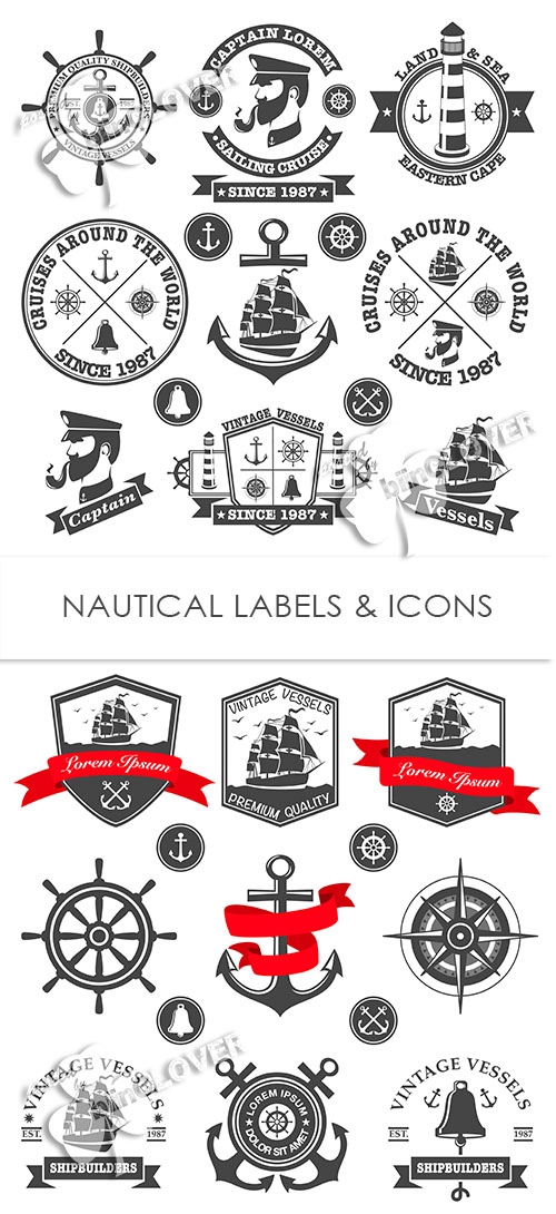 Nautical labels and icons 0520