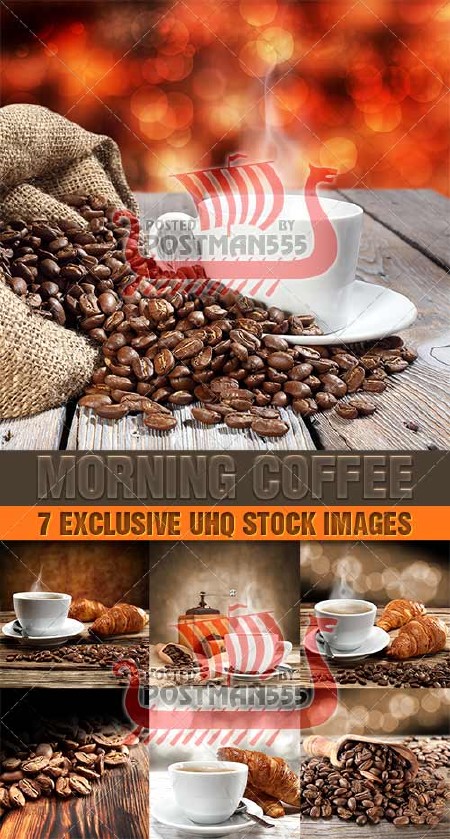 Натуральный кофе на завтрак, утром бодрящий | Organic coffee for breakfast in morning invigorating, 2 - Стоковый клипарт