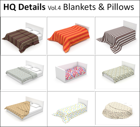 [3DMax]  HQ Details Vol 4 Blankets & Pillows