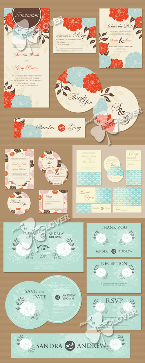 Floral wedding invitation cards 0536