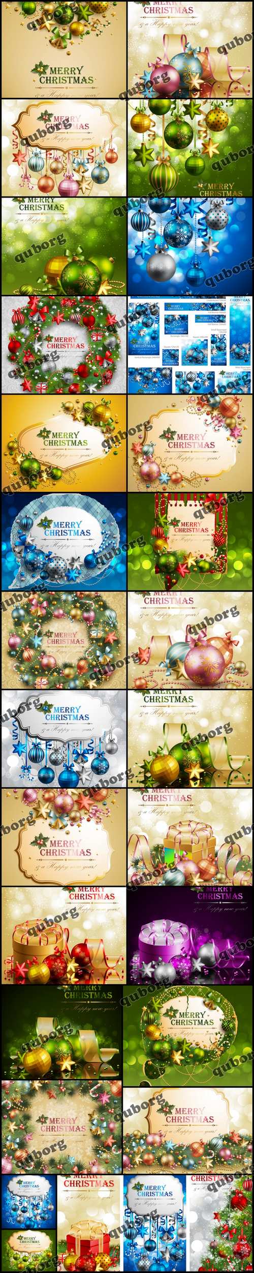 Stock Vector - Christmas Cards With Baubles