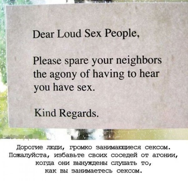 Смешные жалобы возмущённых соседей на громкий секс