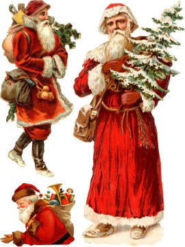 Ретро изображения Санта Клауса и Деда Мороза