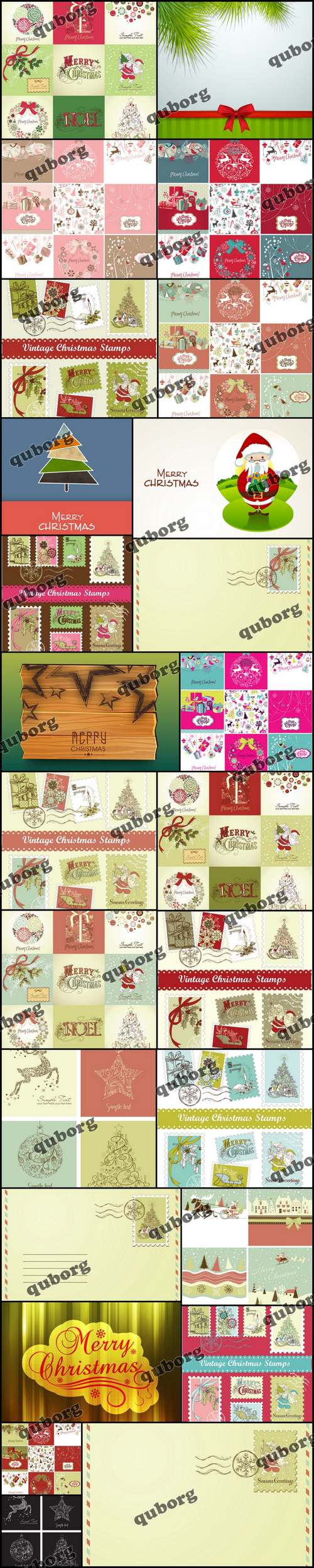 Stock Vector - Merry Christmas Letter Sets and Cards