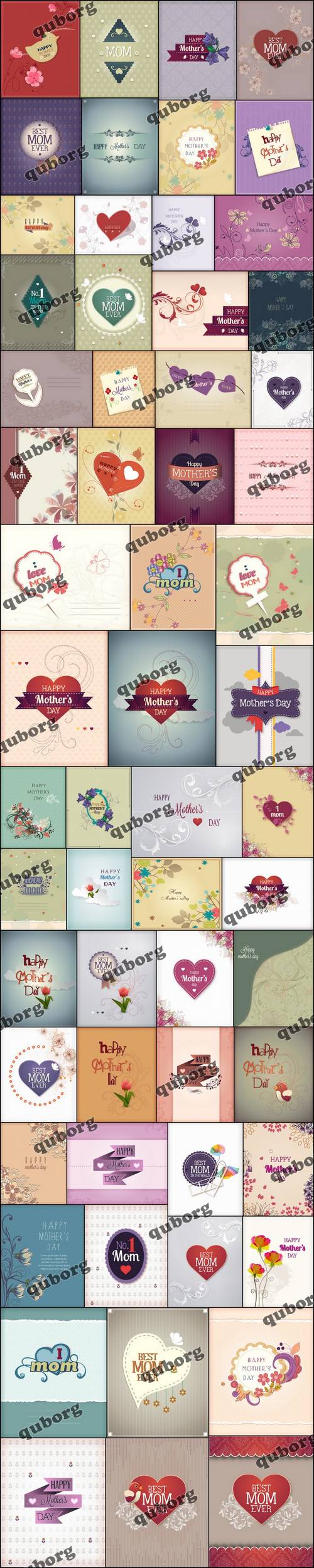 Stock Vector - 75 Mothers Day Vector Illustrations