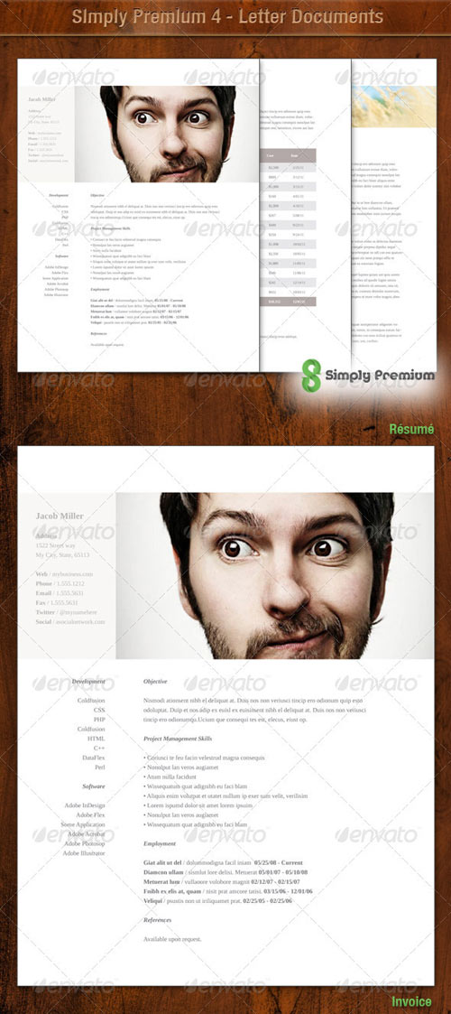 Simply Premium 4 – Resume, Letterhead, Invoice