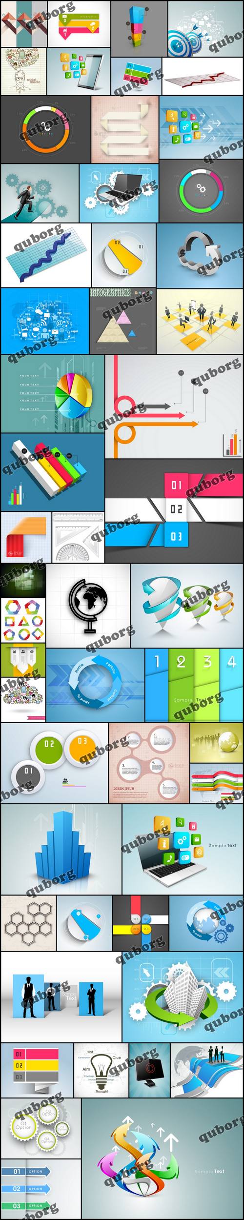Stock Vector - Collection of Infographics and Graphs Vectors