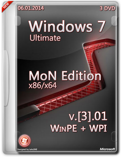 Windows 7 SP1 Ultimate x86+x64 MoN Edition [3].01+WinPE+WPI (3DVD/RUS/06.01.2014)