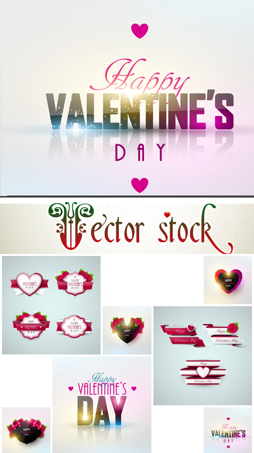 Vector collection for Valentines Day, 14 February, part 4