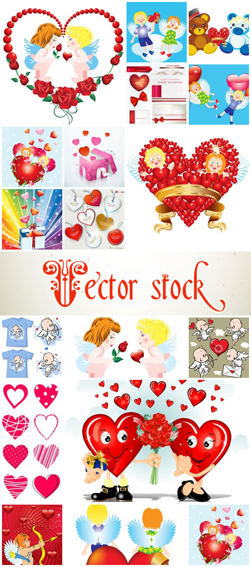 Vector collection for Valentines Day, 14 February, part 7