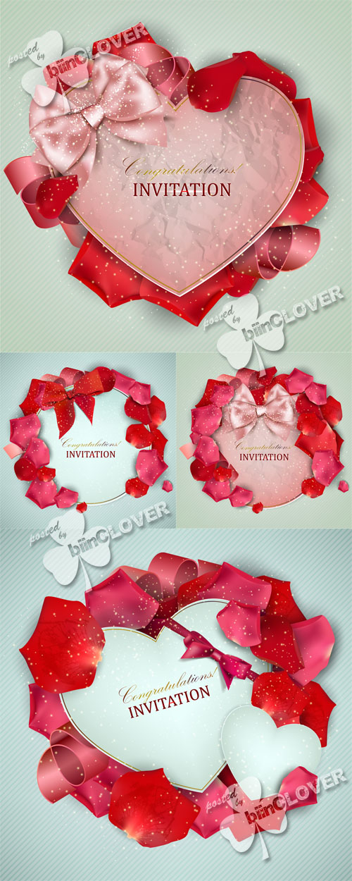 Invitation with rose petals 0561
