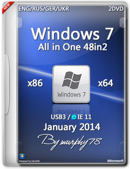 Windows 7 SP1 AIO 48in2 x86/x64 IE11 Jan2014 (ENG/RUS/GER/UKR)