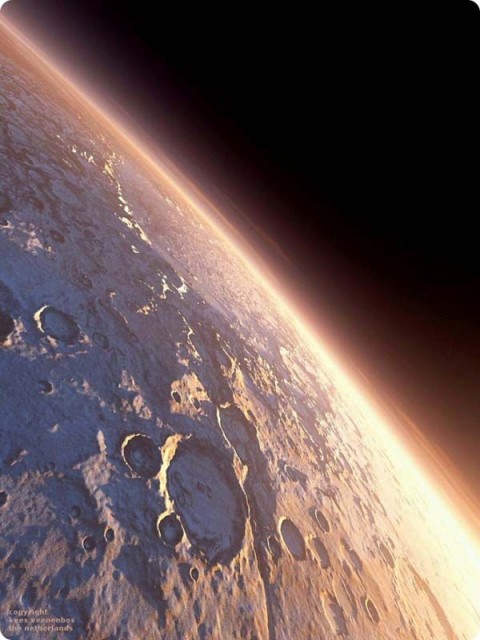 Невероятно красивый Марс, освещенный солнечным светом
