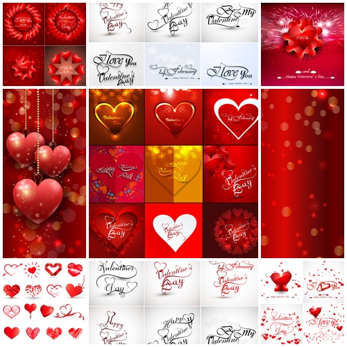 Vector collection for Valentines Day, 14 February, part 34