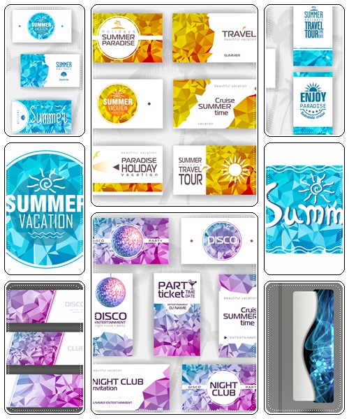 Geometric summer banners and cards  - vector stock