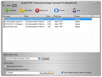 Aostsoft PDF to Document Image Converter Pro 3.9.4