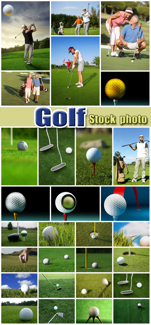 Golf, men and sports - stock photos