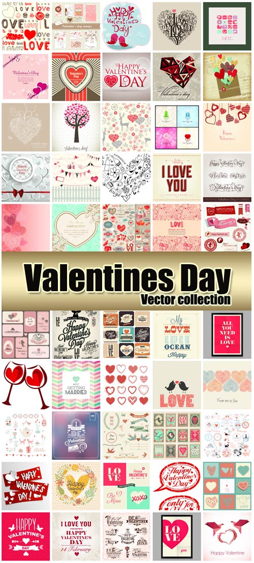 Valentine's Day, romantic background vector hearts # 38