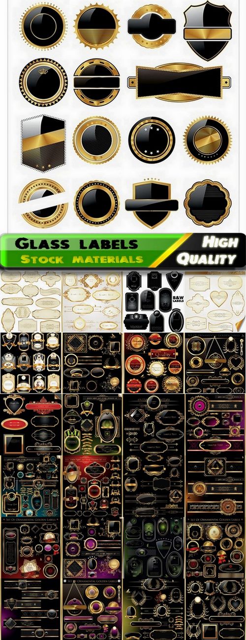 Vintage glass labels template design - 25 Eps