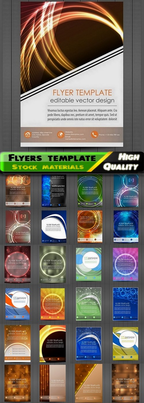 Flyers template design collection in vector from stock #49 - 25 Eps