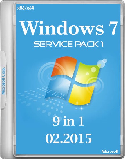 Windows 7 SP1 9in1 02.2015 (x86/x64/RUS/2015)
