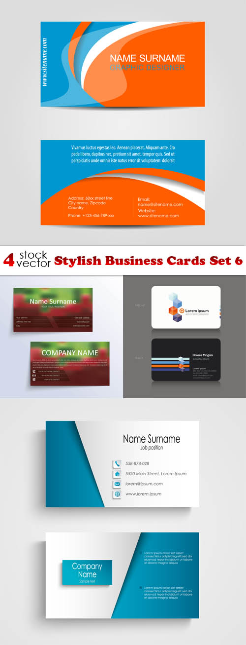 Vectors - Stylish Business Cards Set 07