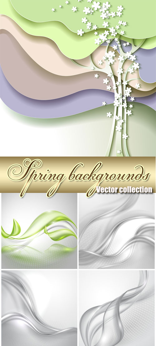 Vector spring background with tree and abstraction