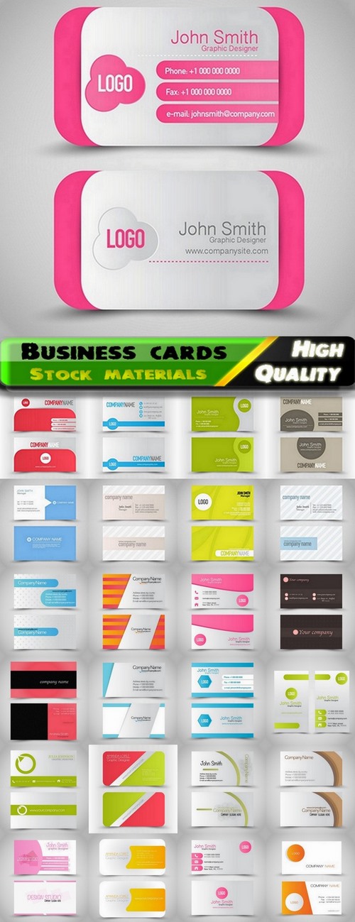 Business cards template design in vector from stock #21 - 25 Eps